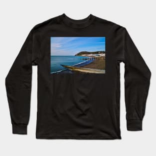 Aberystwyth Beach & Promenade No2 - Spring - Coastal Scenery Long Sleeve T-Shirt